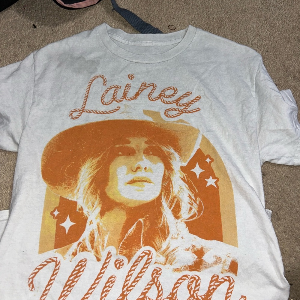 Lainey Wilson Graphic Tee - White and Orange